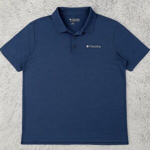 Columbia Mens XXL 2TG Navy Blue Short Sleeve Performance Polo Shirt